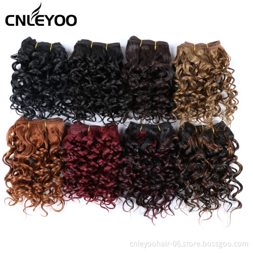 Short hair weft styling Durable 8 Inch Synthetic Fiber Full Lace Curl Brazilian Wig